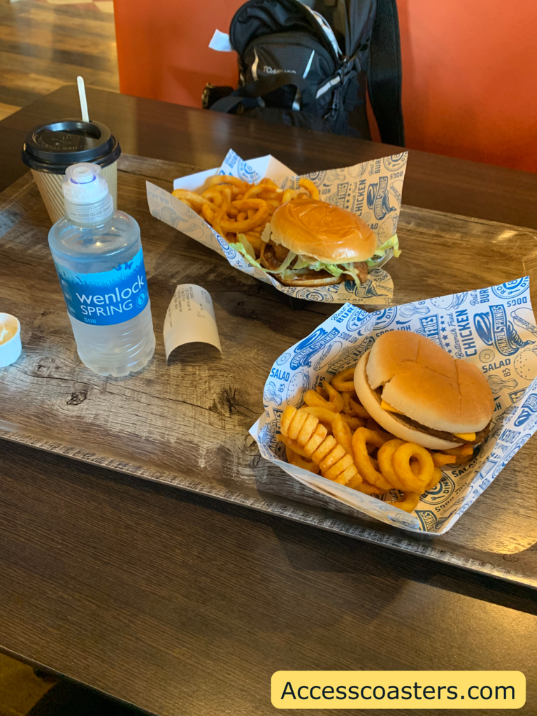 Image of one adult burger meal and one child burger meal in route 83 diner 