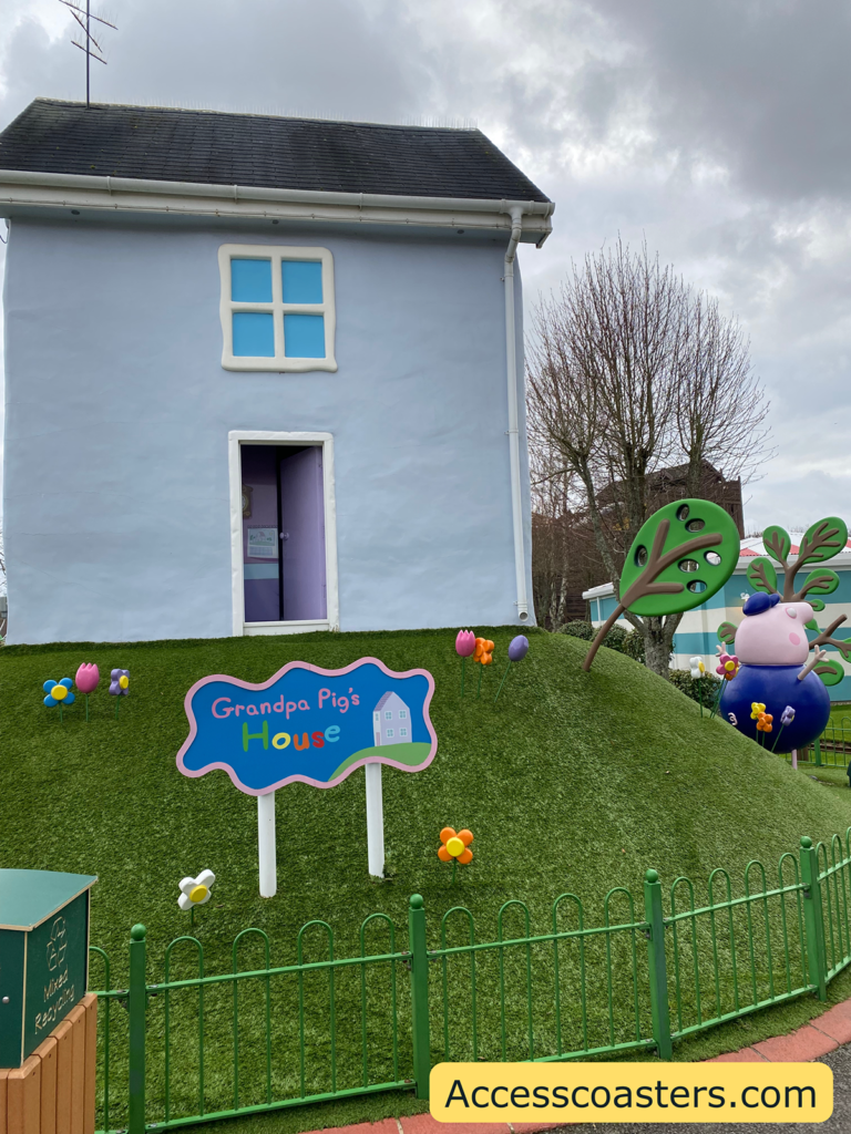 Image of a replica of grampa pig house at Peppa pig world.