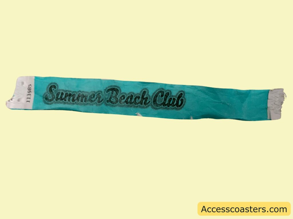 image of blue wristband saying summer beach club 