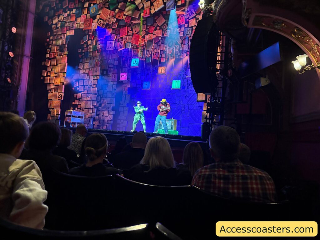 image of Matilda's dad and brother on stage during the interval.