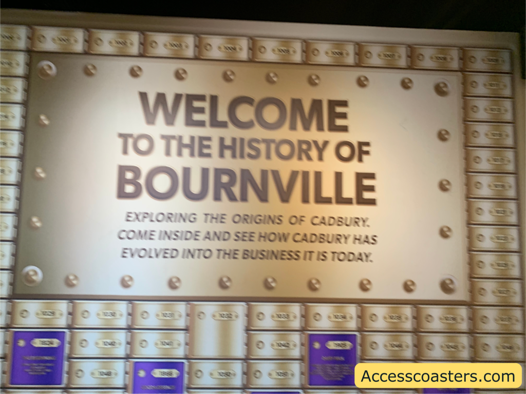 Image says welcome to the history of Bournville