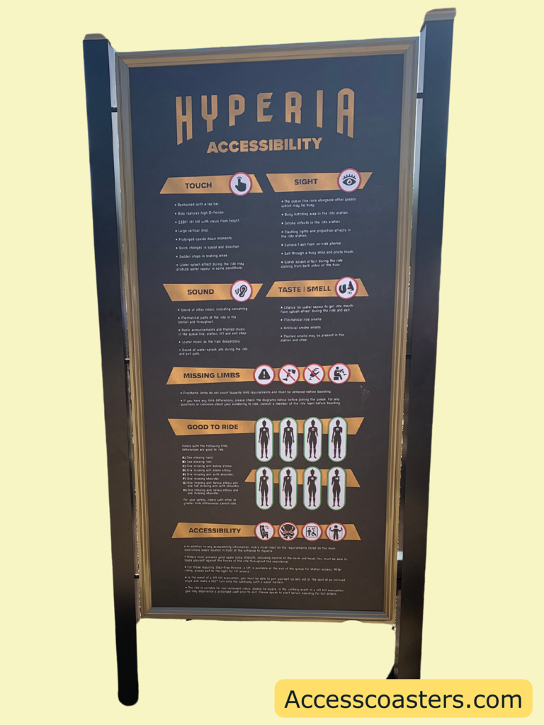 Image shows Hyperia accessibility guide with sensory and missing limb information.