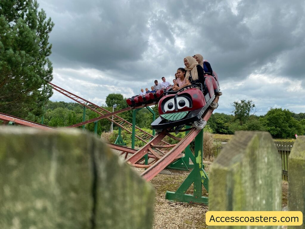 image of the ladybird rollercoaster on the track 