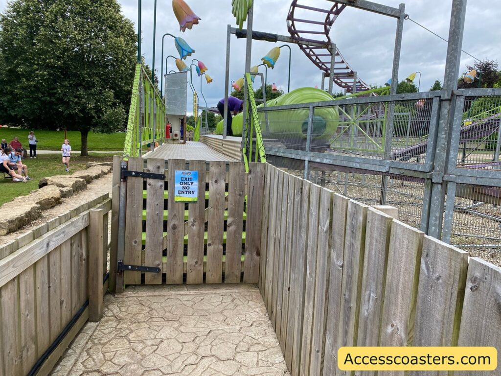 image shows ride easy access pass entrance/ride exit gate