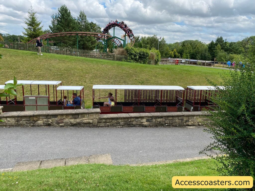 image of lightwater valley express train going across the track 