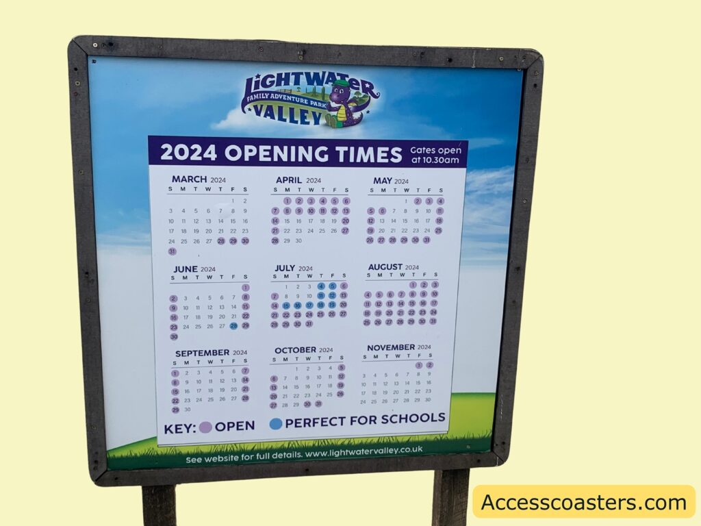 image shows light water valley opening times 2024