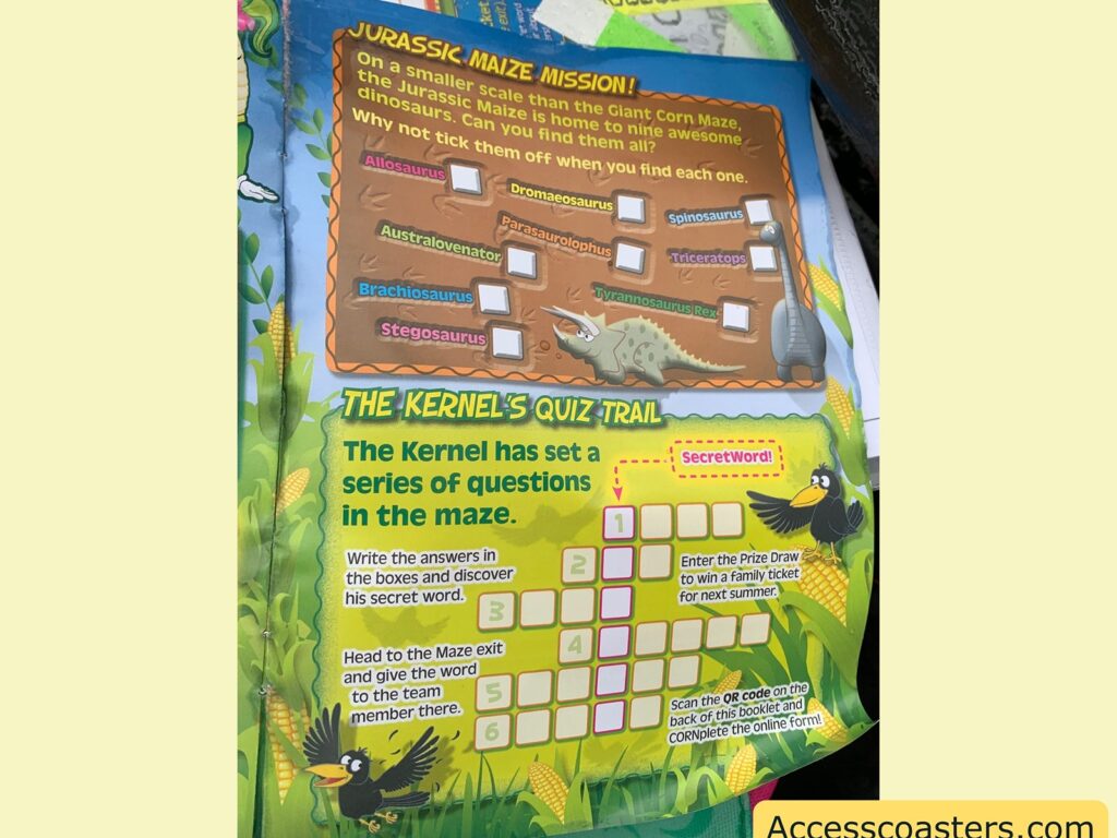 The middle section features "Sweetie's Morse Code Mystery," a challenge to find 7 Morse code stations hidden within the maze. Participants write down the Morse code symbols and use the board at the maze exit to decode the secret word. There are boxes labeled 1 to 7 for Morse and Letter entries.
