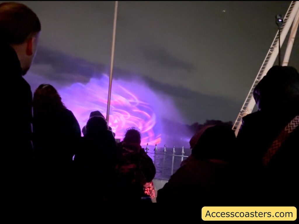 image of oumpkin projected on to the lake