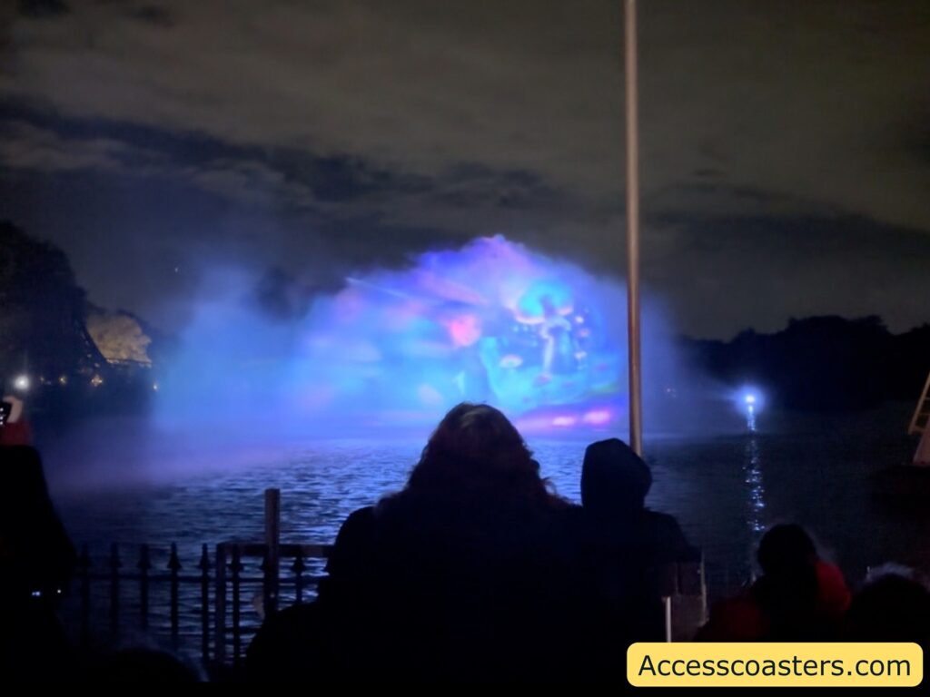 image of witch projected on to the lake 