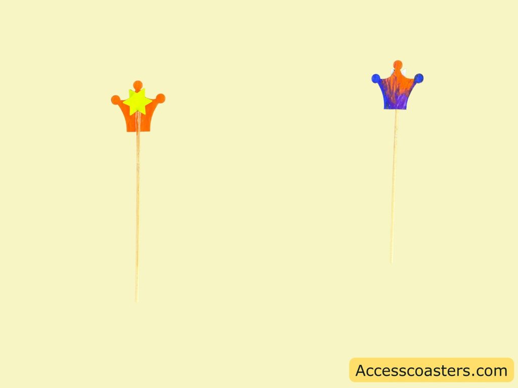 image of each side of a decorated wand with a crown on top. 