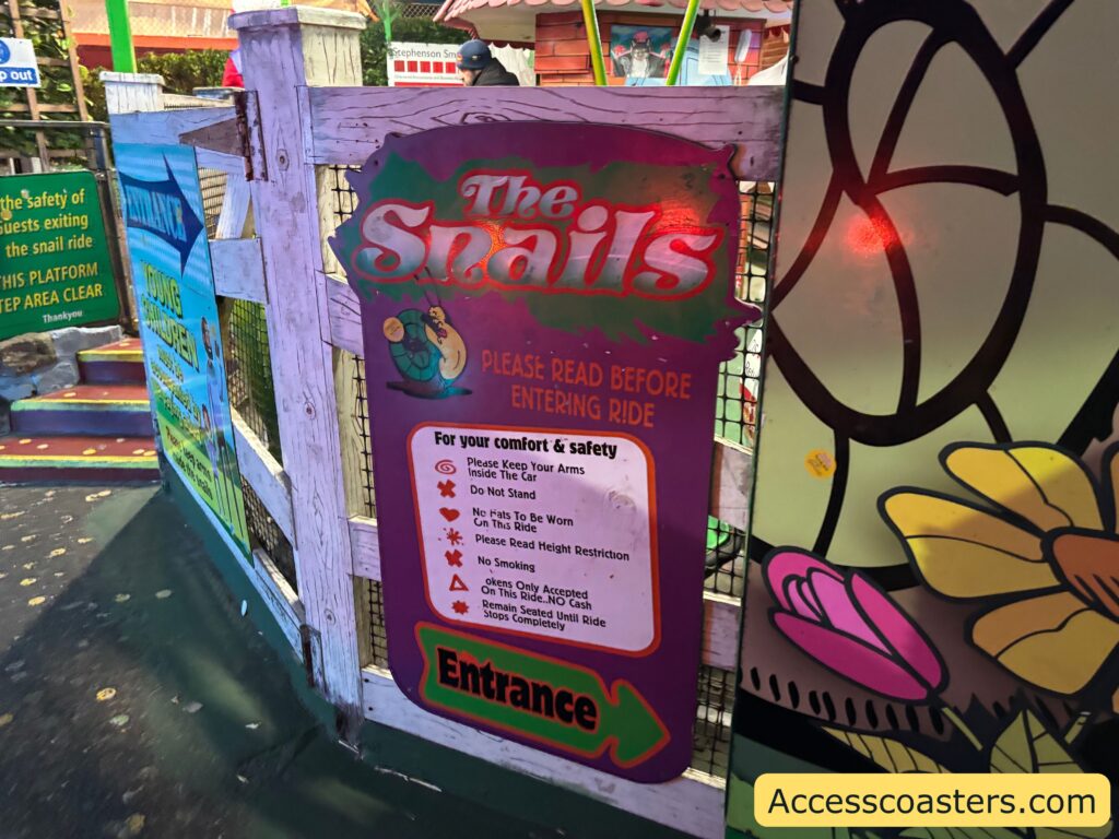 image of safety rules and restrictions for the snail ride.