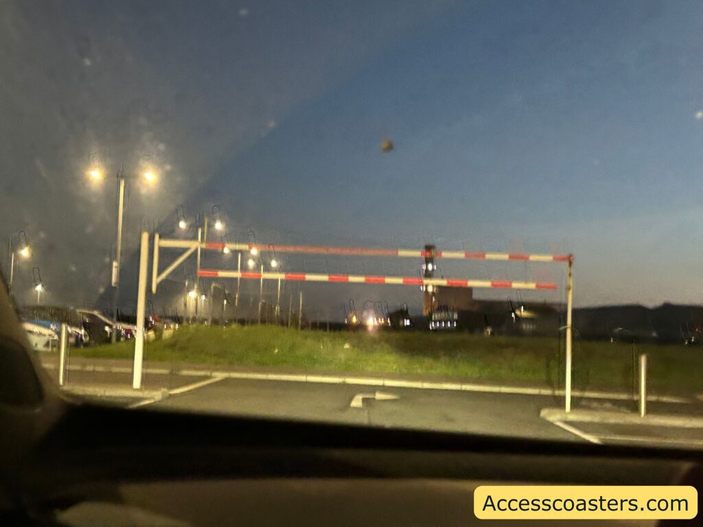 car approaching the entrance barrier of Pleasure Beach car park