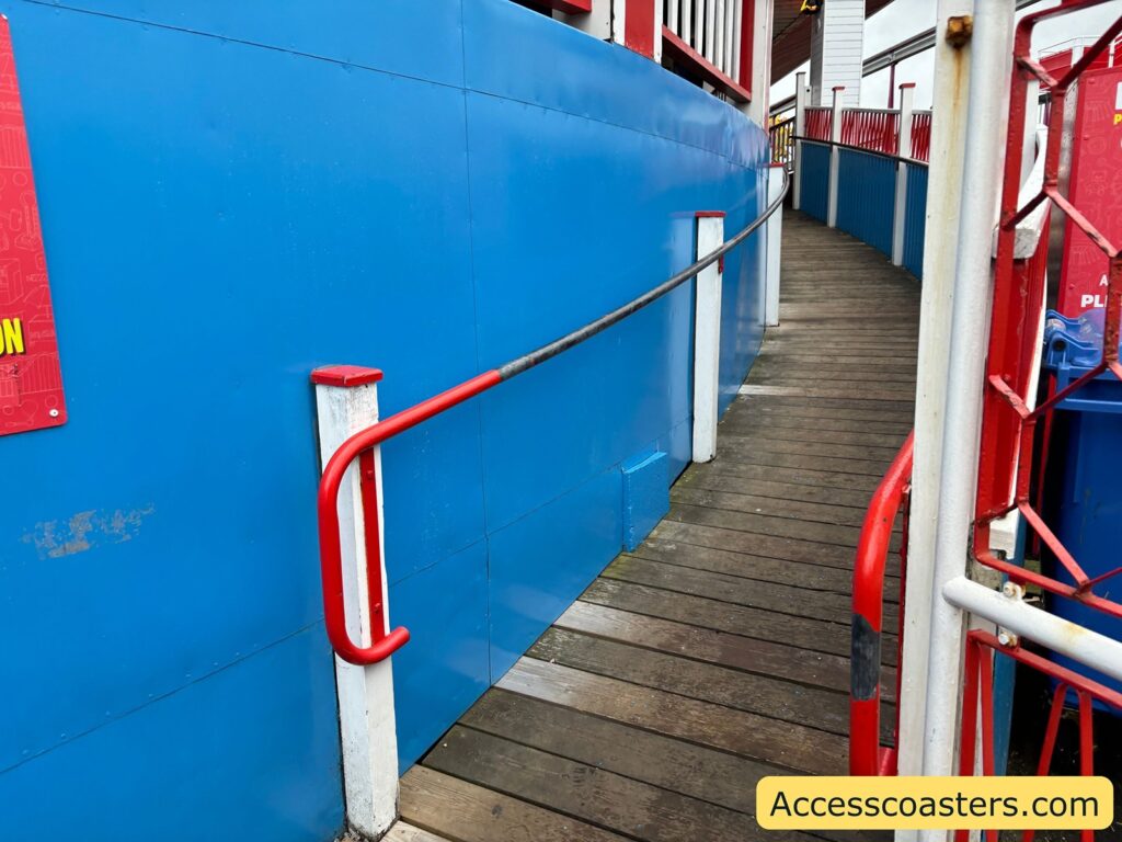 wooden ramp leading up to ride station 