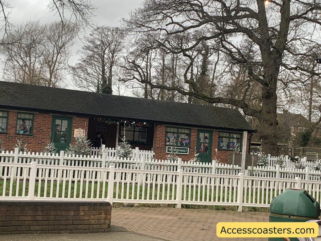 image of the train station with step free queue line. 