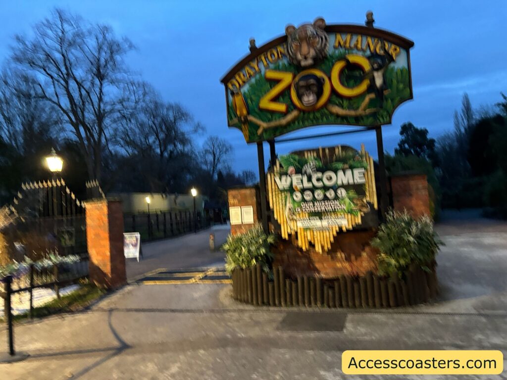 A decorative zoo entrance sign 