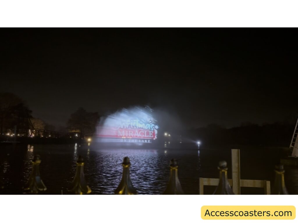 Water fountain display at night featuring a dome-shaped projection with a misty effect.