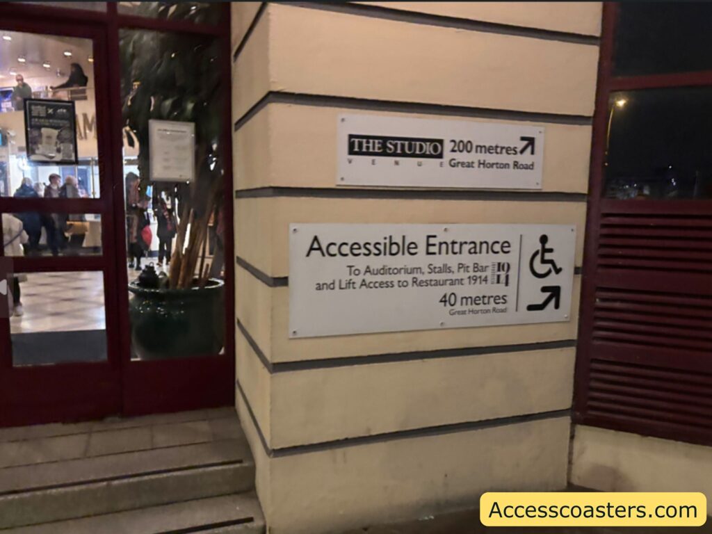 Signage for accessible entrance directions