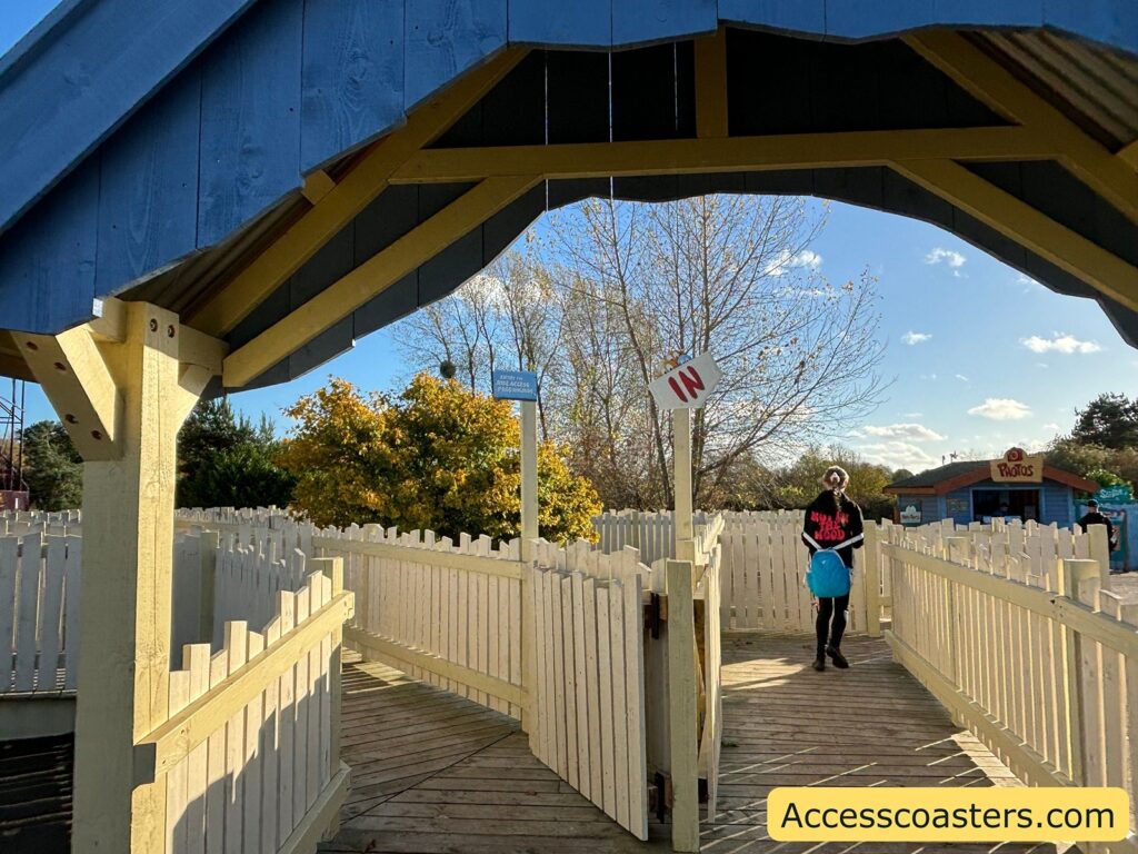 main entrance and ride access pass entrance to the ride
