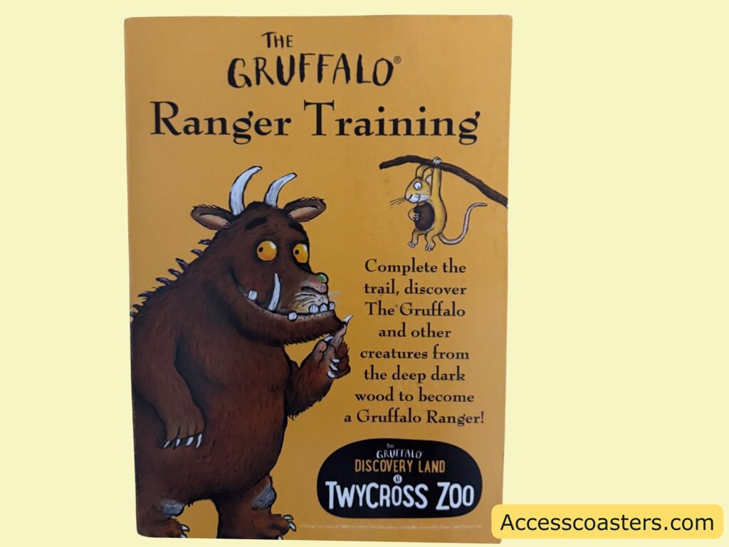 “The Gruffalo Ranger Training” activity sheet featuring an illustration of the Gruffalo.
