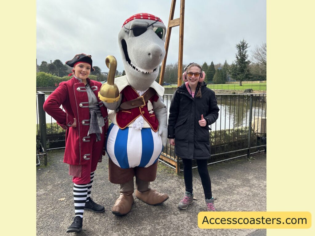 image of Iona posing with a pirate and captain Finn .