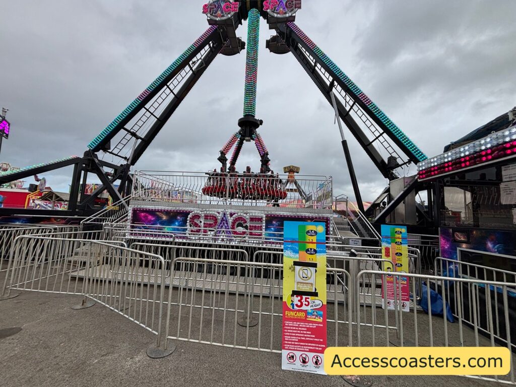 overview was a space ride with full ride area and queline visible. 