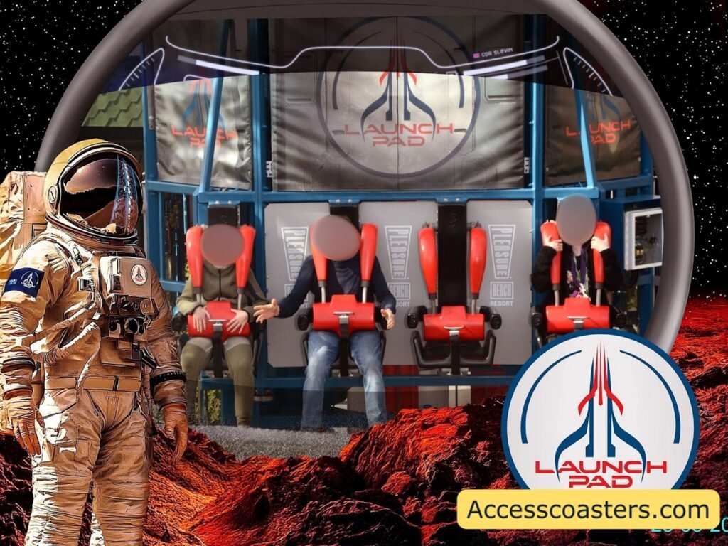 on ride photo of icon with a space themed frame